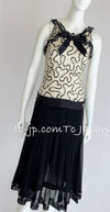 CHANEL 05C Black Ivory Embellishment Sequin Dress 36 シャネル ブラック・アイボリー・スパンコール装飾・ワンピース 即発