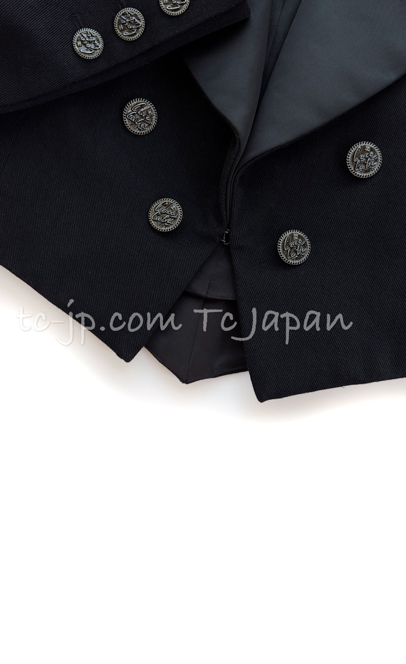 CHANEL 17C Black Cropped Cotton Jacket 34 シャネル ブラック クロップド コットン ジャケット 即発