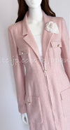 CHANEL 02S Pale Pink Zip up Tweed Jacket Coat 38 シャネル 淡いピンク・ジッパー・ツイード・ジャケット・コート 即発