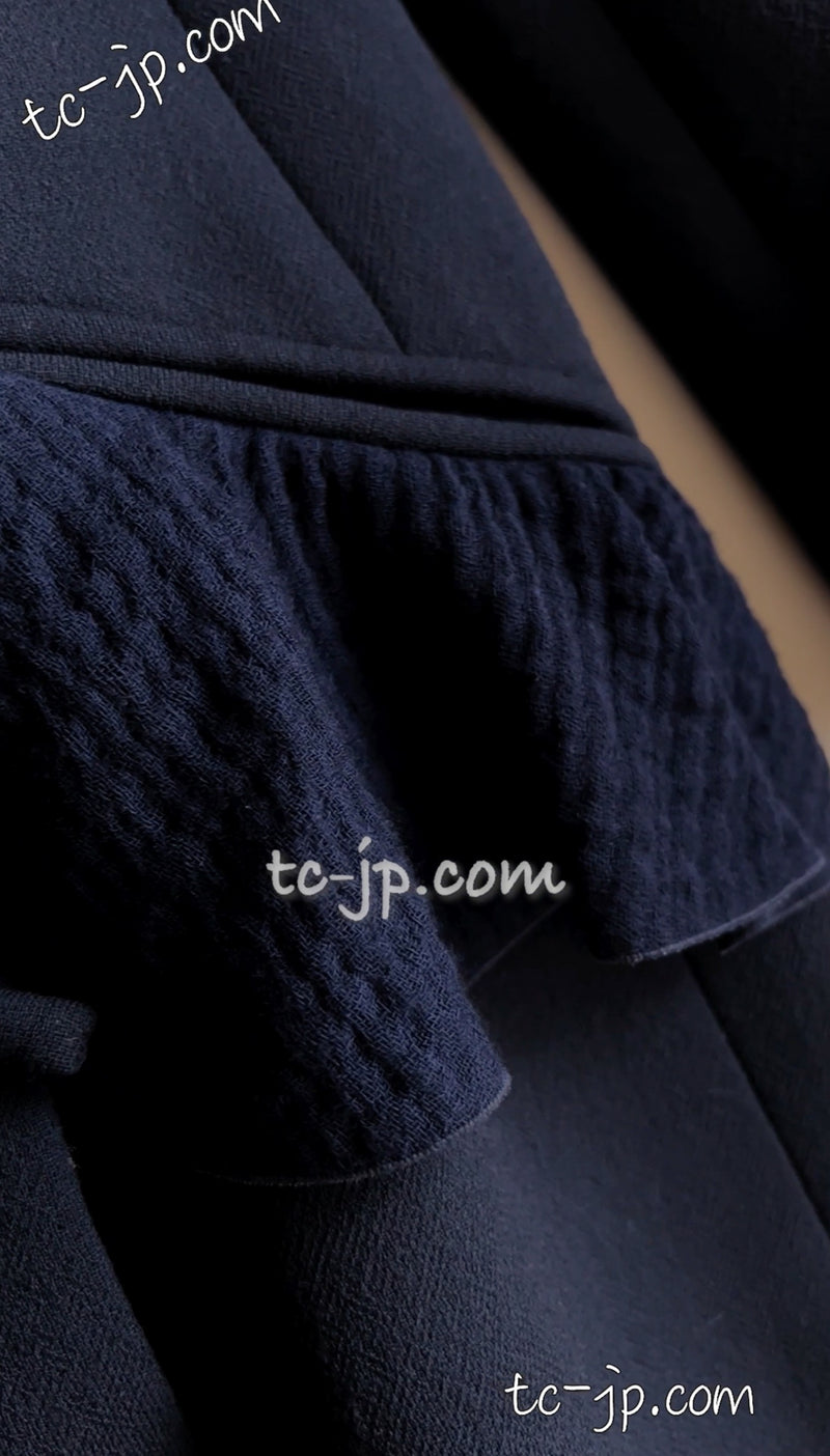 CHANEL 20S Navy Wool Jacket Coat 38 シャネル ネイビー・ウール・ジャケット・コート