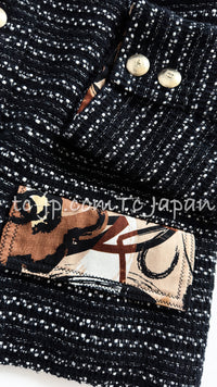 CHANEL 05S Black Brown Beige Cotton Tweed Jacket 40 シャネル ブラック・ブラウン・ベージュ・CCマーク裏地・コットン・ツイード・ジャケット 即発