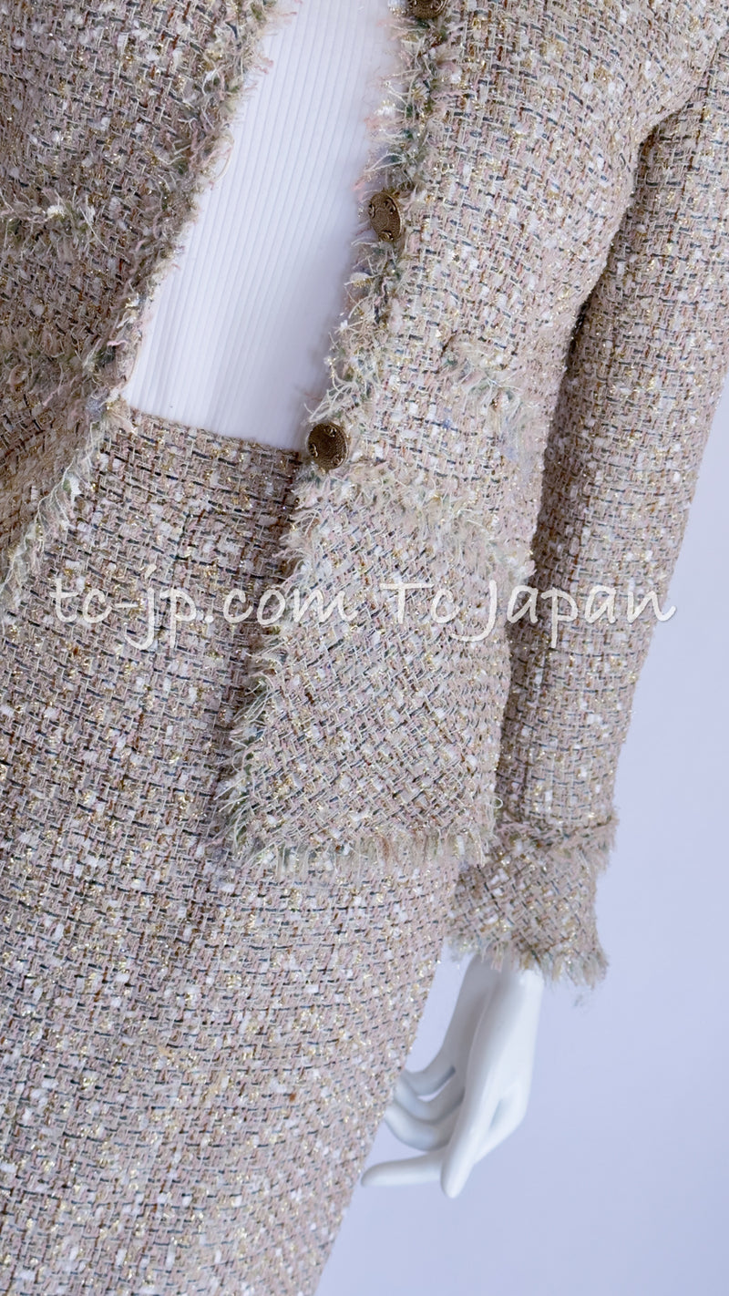 CHANEL 05S Metallic Tweed Jacket Skirt Suit 34 38 46 シャネル ツイード・ジャケット・スカートスーツ 即発