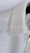 CHANEL 19S White Zipper Tweed Jacket 34 シャネル ホワイト ジッパー ツイード ジャケット 即発