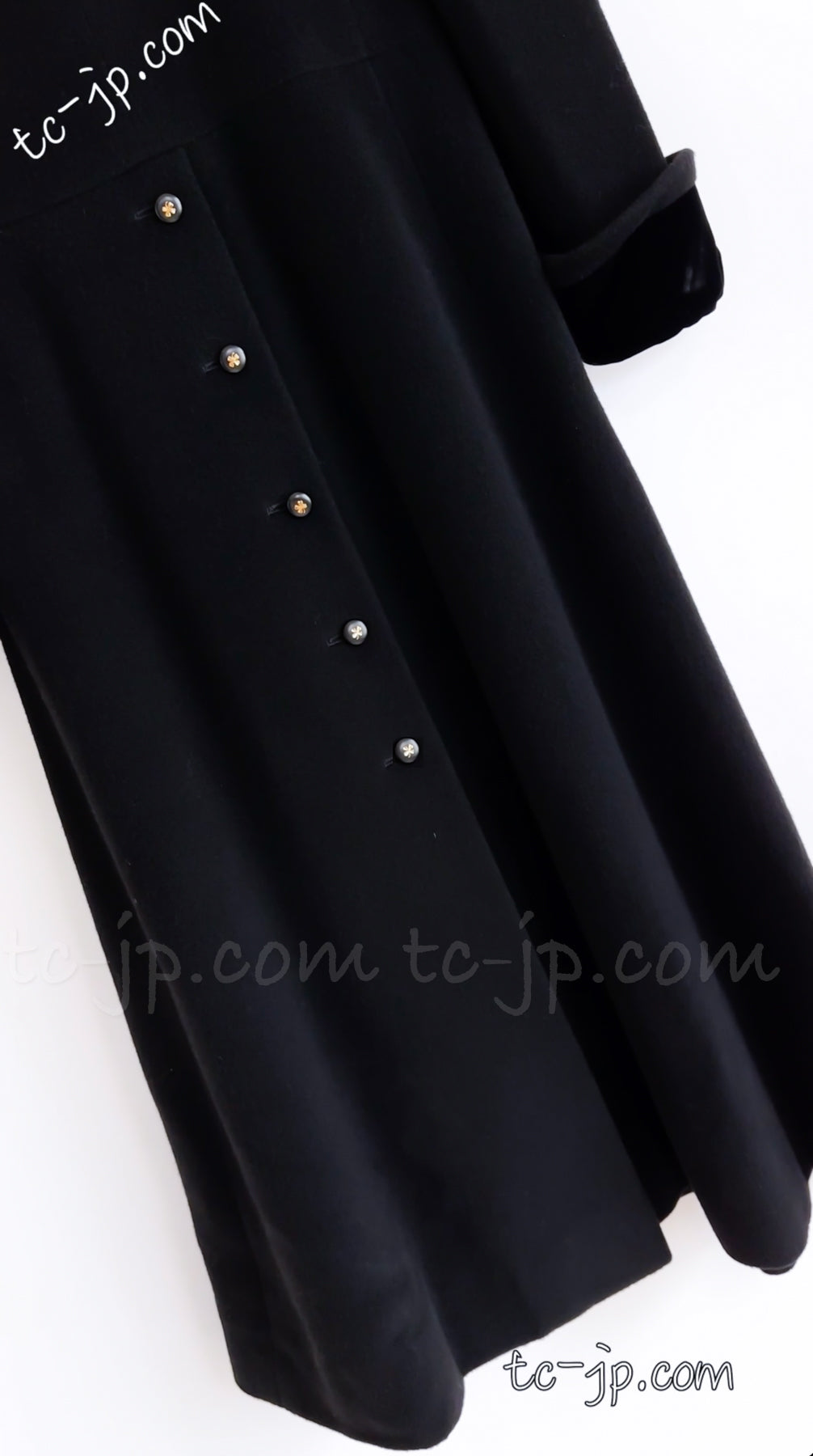 CHANEL 89A Vintage Black Cashmere 100% Long Coat 46 48 50 シャネル ヴィンテージ・ブラック・カシミア100% ロングコート 即発