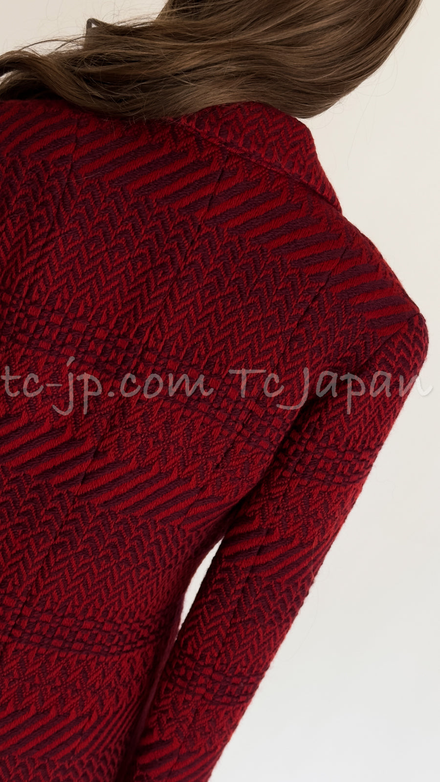 CHANEL 00A Red Black Grey Blue Swarovski CC Button Wool Tweed Jacket 38 40 シャネル レッド・ブラック・グレー・スワロフスキーCCボタン・ウール・ツイード・ジャケット 即発 - TC JAPAN