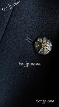 CHANEL 20S Navy Wool Jacket Coat 38 シャネル ネイビー・ウール・ジャケット・コート