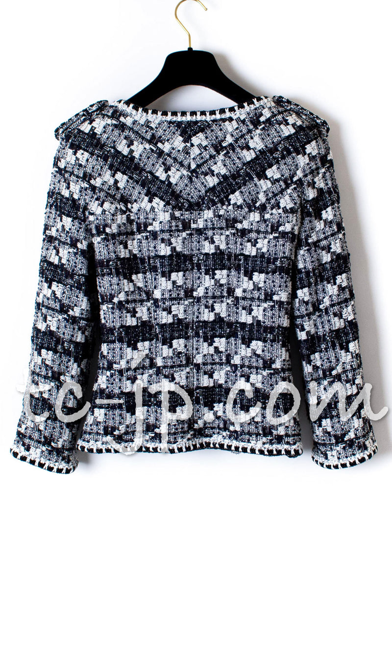 CHANEL 06C Black White Tweed Jacket Skirt Suit 36 38 シャネル ブラック・ホワイト・ツイード・ジャケット・スカート・スーツ 即発