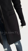 CHANEL 12A Black Wool Lambskin Leather CC Logo Long Cardigan 36 シャネル ブラック・ウール・ラムスキン・レザー・腕CCロゴ・ロングカーディガン・コート 即発