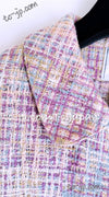 CHANEL 98S Vintage Purple Pink Multicolor Jacket Skirt Suit 36 シャネル ヴィンテージ・パープル・ピンク・マルチカラー・ジャケット・スカート・スーツ 即発