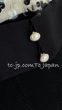 CHANEL 05C Black Ivory Embellishment Sequin Dress 36 シャネル ブラック・アイボリー・スパンコール装飾・ワンピース 即発