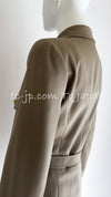 CHANEL 96A Vintage Gray Gold Buttons Belt Military Jacket Skirt Suit 40 シャネル ヴィンテージ・グレー・ゴールドCCボタン・ベルト・ミリタリー ジャケット・スカート・スーツ即発
