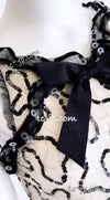 CHANEL 05C Black Ivory Embellishment Sequin Dress 36 シャネル ブラック・アイボリー・スパンコール装飾・ワンピース 即発