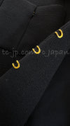 CHANEL 96A Vintage Black Dark Navy Wool Jacket Coat 34 36 38 シャネル ヴィンテージ ブラック ダークネイビー ウール ジャケット コート 即発