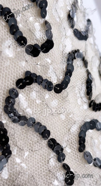 CHANEL 05C Black Ivory Embellishment Sequin Dress 36 シャネル ブラック・アイボリー・スパンコール装飾・ワンピース 即発