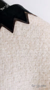 CHANEL 15PF Ivory Wool Mohair Leather Trim Jacket Skirt Suit 36 シャネル アイボリークリーム・ウール・モヘア・レザートリム・ジャケット・スカート・スーツ 即発