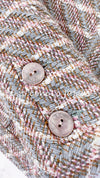 CHANEL 03S Gray Ivory Pink Striped Brouse Tweed Jacket 36 シャネル グレー・アイボリー・ピンク・ストライプ・ツイード・ジャケット 即発