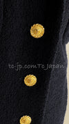 CHANEL 89S Vintage Dark Navy Ivory Creme Tweed Jacket Skirt Suit 38 40 シャネル ヴィンテージ・ダークネイビー・アイボリー・ツイード・ジャケット・スカート・スーツ