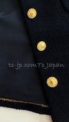 CHANEL 89S Vintage Dark Navy Ivory Creme Tweed Jacket Skirt Suit 38 40 シャネル ヴィンテージ・ダークネイビー・アイボリー・ツイード・ジャケット・スカート・スーツ