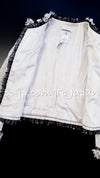CHANEL 04S Grey Black Fringe Tweed Jacket Skirt Suit 38 42 シャネル グレー・ブラック・フリンジ・ツイード・ジャケット・スカート・スーツ 即発