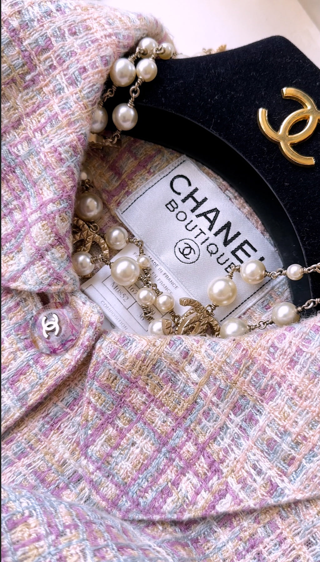 CHANEL 98S Vintage Purple Pink Multicolor Jacket Skirt Suit 36 シャネル ヴィンテージ・パープル・ピンク・マルチカラー・ジャケット・スカート・スーツ 即発