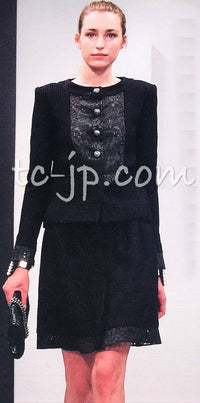 シャネル ジャケット CHANEL 15S キーラ ナイトレイ着用 ブラック ツイード ココボタン 希少サイズ 46 - TC JAPAN