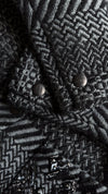 CHANEL 00A Black Grey Blue Swarovski CC Button Wool Tweed Jacket 40 シャネル ブラック・グレー・スワロフスキーCCボタン・ウール・ツイード・ジャケット 即発 - TC JAPAN