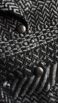 CHANEL 00A Black Grey Blue Swarovski CC Button Wool Tweed Jacket 40 シャネル ブラック・グレー・スワロフスキーCCボタン・ウール・ツイード・ジャケット 即発 - TC JAPAN