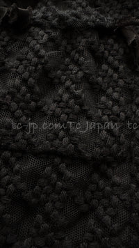 CHANEL 05C Black Grey Chiffon Lace Jacket 44 シャネル ブラック・グレー・シフォン・レース・ジャケット 即発