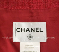 CHANEL 12PF Red Griopix Buttons Cotton Jacket 36 シャネル レッド グリポア宝石ボタン コットン ジャケット 即発