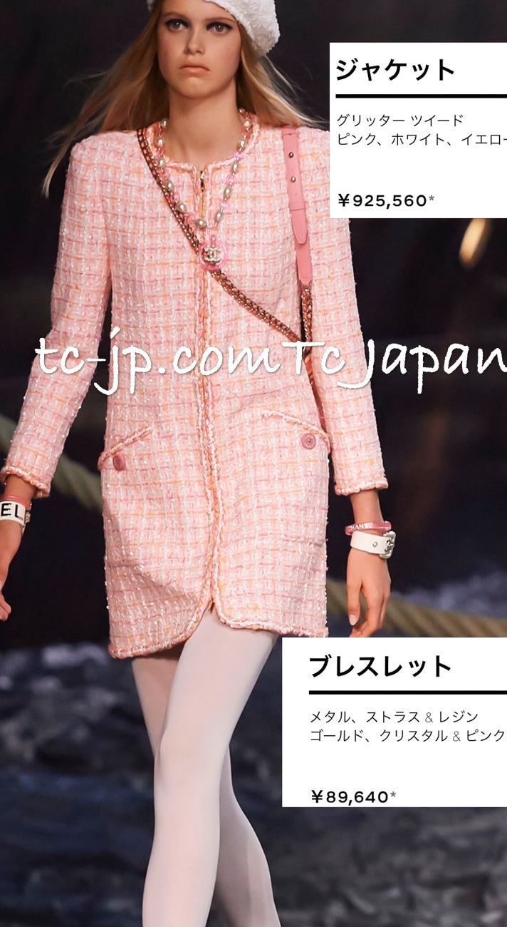 CHANEL 19C Pink Orange Zipper Coat Dress 36 38 シャネル  ピンク・オレンジ・ジッパー・ツイード・コート・ワンピース 即発