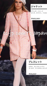 CHANEL 19C Pink Orange Zipper Coat Dress 36 38 シャネル ピンク・オレンジ・ジッパー・ツイード・コート・ワンピース 即発