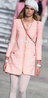 CHANEL 19C Pink Orange Zipper Coat Dress 36 38 シャネル ピンク・オレンジ・ジッパー・ツイード・コート・ワンピース 即発
