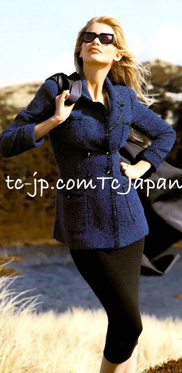 CHANEL 95A Vintage Royal Blue Supermodel Tweed Jacket 36 シャネル ヴィンテージ・スーパーモデル着・ロイヤルブルー・ツイード・ジャケット 即発 - TC JAPAN