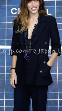 CHANEL 13S Navy Double Cotton Jacket 34 36 シャネル ネイビー・ダブル・コットン・ジャケット 即発