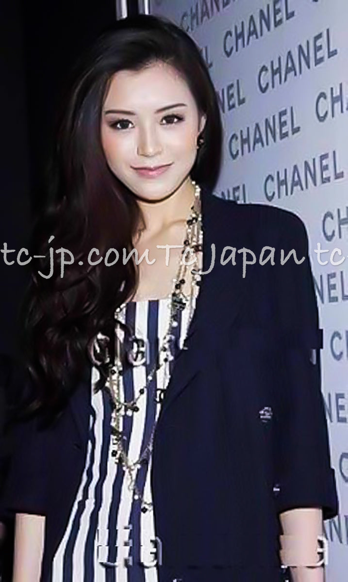 CHANEL 13S Navy Double Cotton Jacket 34 36 シャネル ネイビー・ダブル・コットン・ジャケット 即発