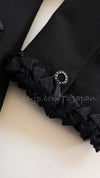 CHANEL 08PF $10K Black Wool Cashmere Braid Trimming Coat 38 40 シャネル ブラック・ウール・カシミア・ブレイドトリミング・コート