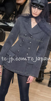 CHANEL 18PF Navy Wool 100% Double Jacket Half Pea Coat 40 シャネル ネイビー ウール100% ダブル ジャケット ハーフ ピー コート 即発