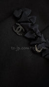CHANEL 08PF $10K Black Wool Cashmere Braid Trimming Coat 38 40 シャネル ブラック・ウール・カシミア・ブレイドトリミング・コート