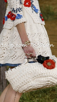 CHANEL 10S Flower Ivory Knit Sweater Tops Dress Cardigan 36 シャネル 花柄アップリケ・アイボリー・ニット・セーター・トップス・カーディガン・ワンピース 即発 - TC JAPAN