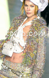 CHANEL 03A Green Multicolor Mohair Wool Jacket 36 38 シャネル グリーン マルチカラー モヘア ウール プードル ジャケット 即発
