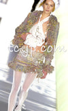 CHANEL 03A Green Multicolor Mohair Wool Jacket 38 シャネル グリーン マルチカラー モヘア ウール プードル ジャケット 即発