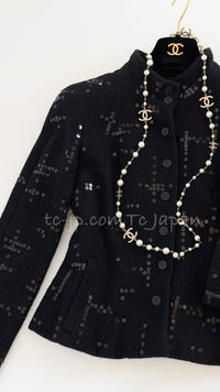 CHANEL 02A Black Lesage Sequin Jacket Skirt 34 36 40 シャネル ルサージュ・ブラック・スパンコール ジャケット・スカート 即発