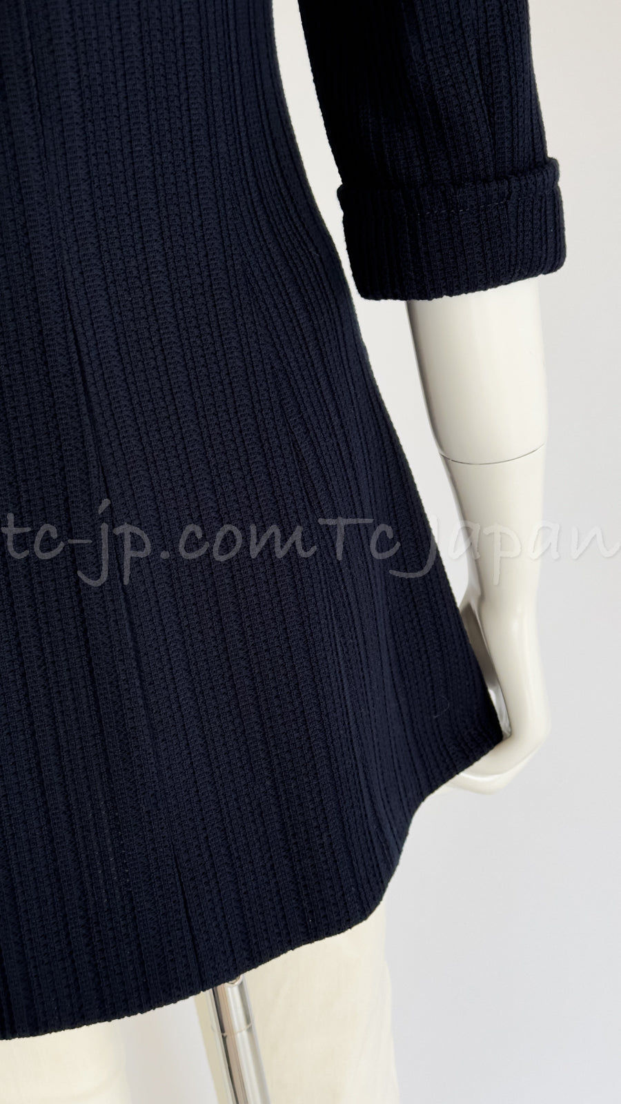 CHANEL 13S Navy Double Cotton Jacket 34 36 シャネル ネイビー・ダブル・コットン・ジャケット 即発
