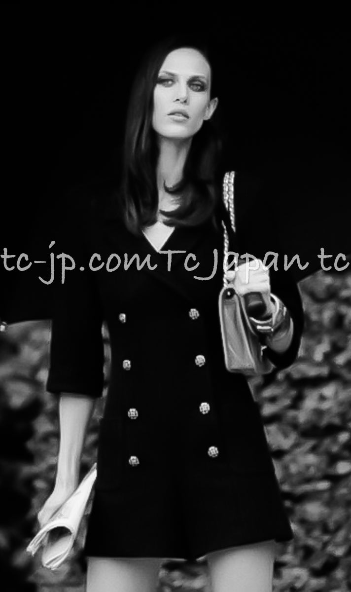 CHANEL 13S Navy Double Cotton Jacket 34 36 シャネル ネイビー・ダブル・コットン・ジャケット 即発