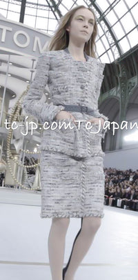 CHANEL 08A Sarah Jessica Parker Grey Multi Tweed Jacket Skirt 36 シャネル サラ・ジェシカ着用・グレー マルチ・ツイード・ジャケット・スカート 即発 - TC JAPAN