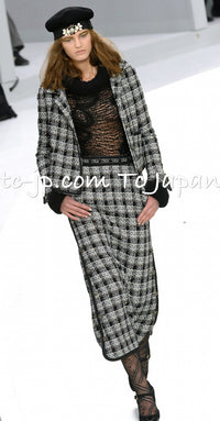 CHANEL 08A Black Brown Wool Stand Collar Tweed Jacket 34 42 シャネル ブラック ブラウン ウール スタンドカラー ツイード ジャケット 即発 - TC JAPAN