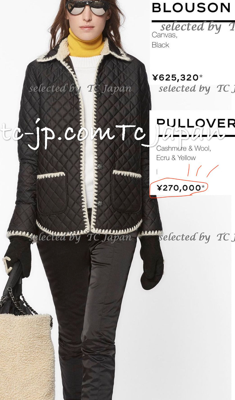 CHANEL 18N Black Quilted Down Jacket Cashmere Turtle Neck Sweater 38 シャネル  ココ ネージュ ブラック・キルト・ダウン・ジャケット・コート・タートルネック・カシミア・セーター 即発