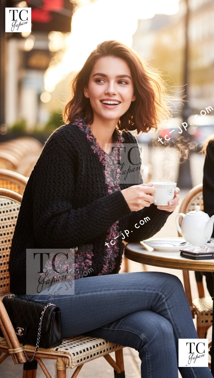 CHANEL ボーダーノースリーブニット サイズ44 SAISON DE PAPILLON（セゾンドパピヨン） タンクトップ ノースリーブ