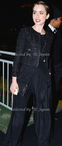 CHANEL 15C Black Dubai Lesage Collarless Tweed Jacket 36 シャネル ブラック ドバイ ルサージュ ノーカラー ツイード ジャケット 即発