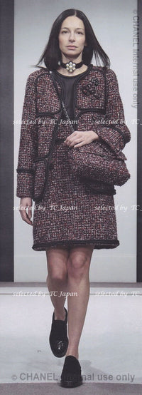 CHANEL 15B Black Wool Piping Collarless Jacket 34 36 38 シャネル ブラック ウール パイピング ノーカラー ジャケット 即発